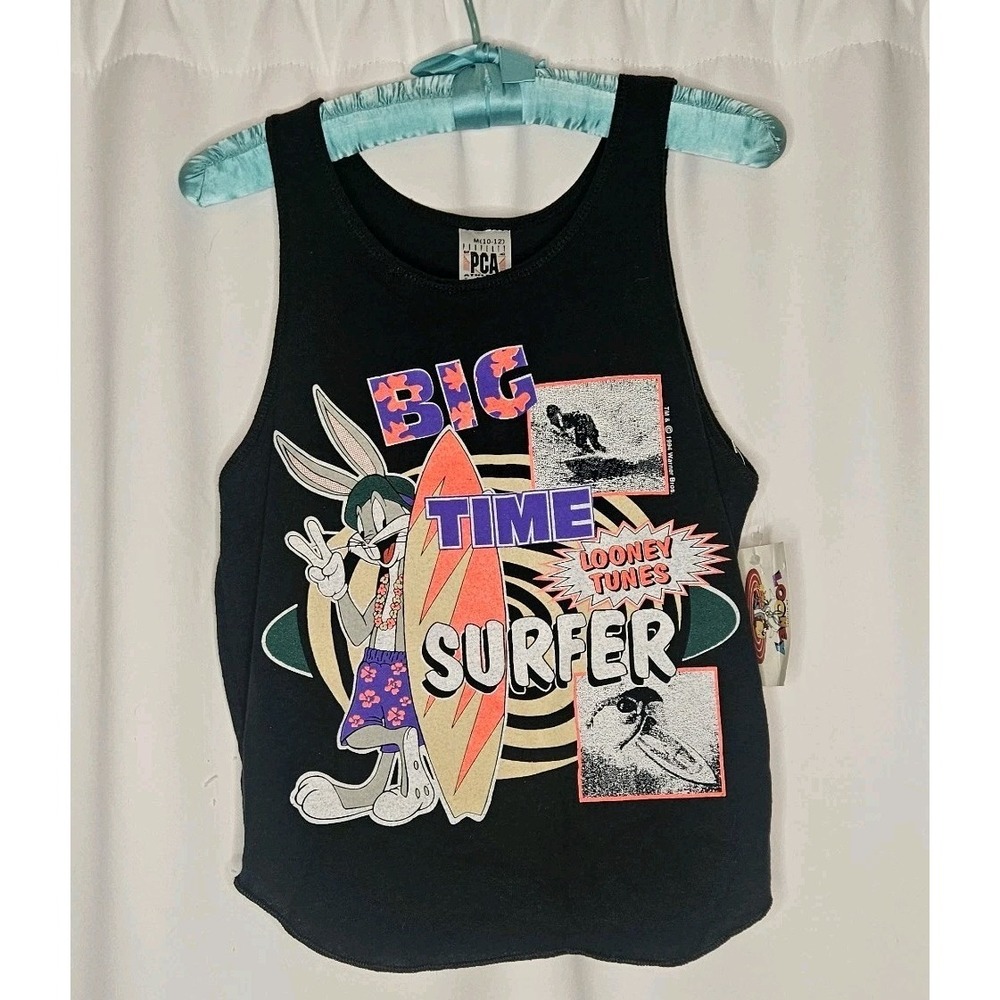 Vintage 1994 PCA Athletic Dept Kids Tank Looney Toons Big Time Surfer 10-12